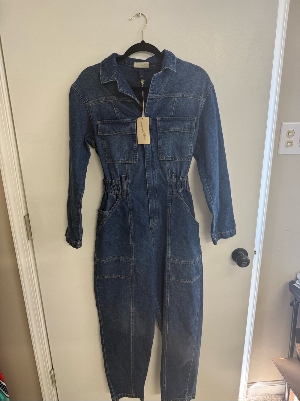 Universal Thread Dark Blue Denim Jumpsuit